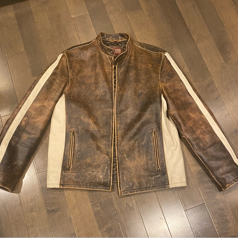 Wilson’s leather cafe racer motorcycle jacket